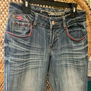 Dollhouse jeans, with embroidery detail, sz 3